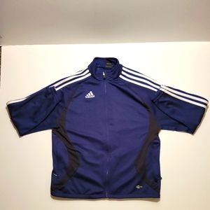 Navy Blue Adidas Track Jacket Women’s Size M full Zip Up. Wind breaker